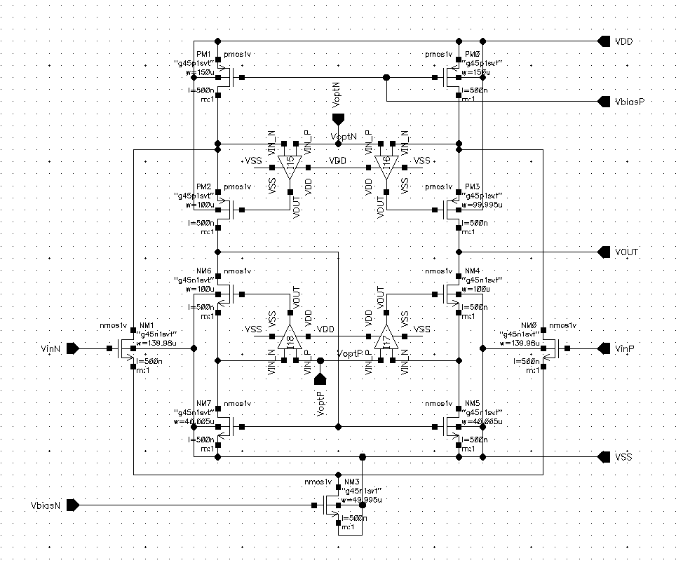 Folded Cascode with Gain Boosting Op-Amp IC
